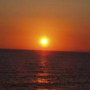 Santorin- coucher de soleil sur la mer Egée